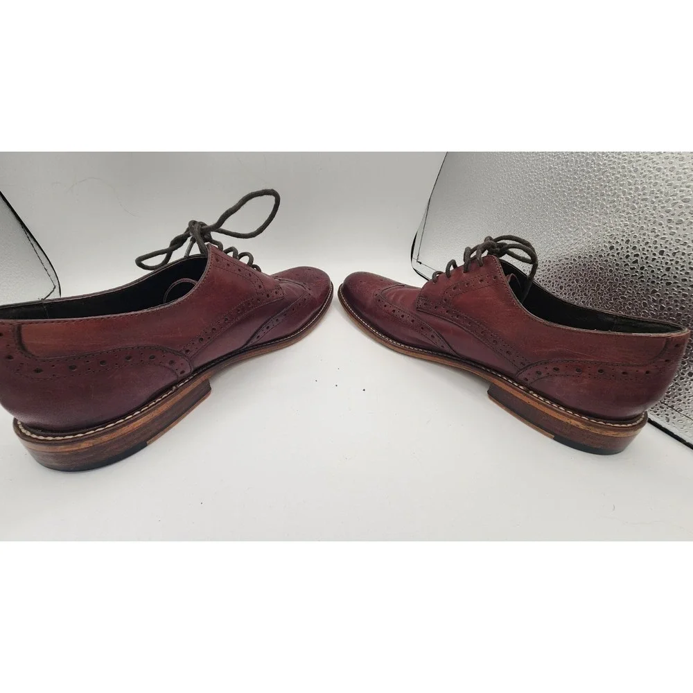 Joseph Abboud Mens Burgundy Leather Wingtip Oxford Dress Shoes Size 9 40G4R00003